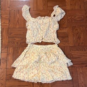 LoveShackFancy 2pc Skirt & Top Set